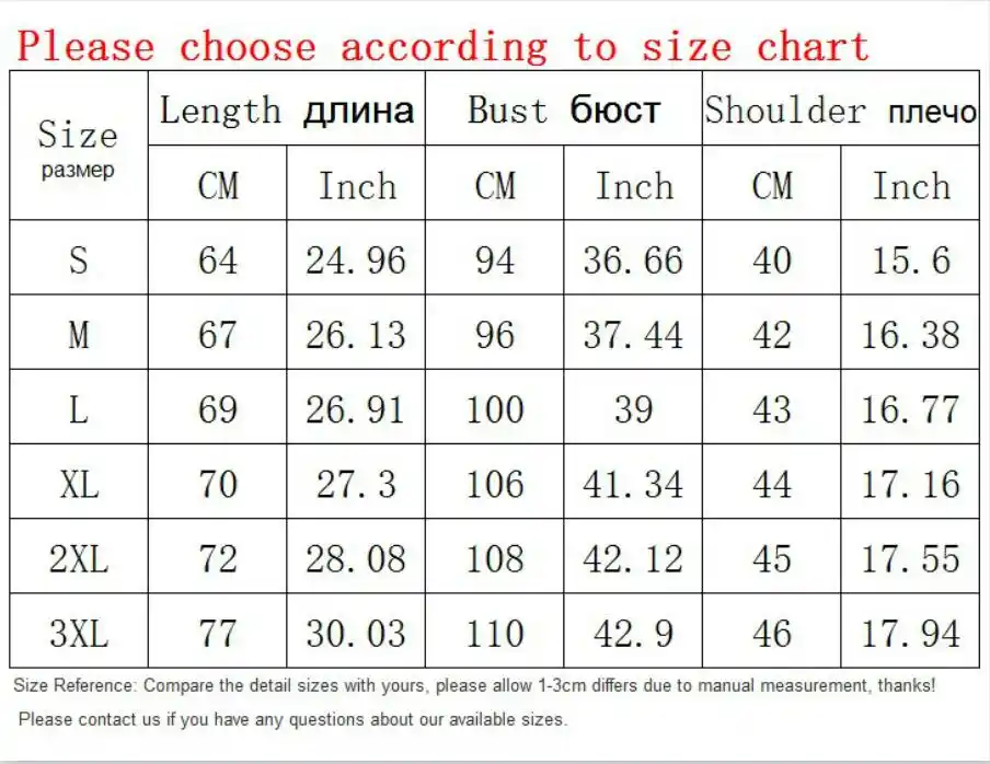 Rainbow Women S Size Chart