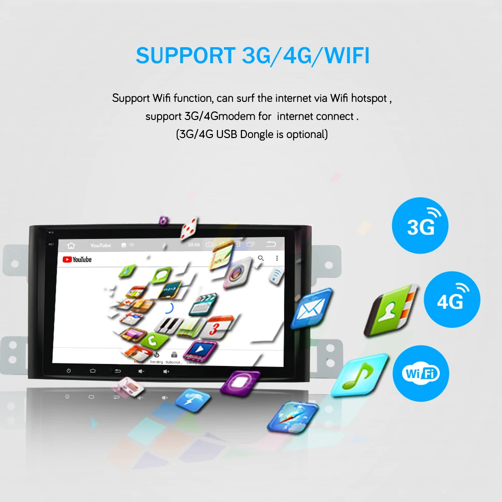 Discount Bonroad 8"Android 8.0 Car Multimedia player For Suzuki Grand Vitara 2008-2013 Radio GPS Navigation Video Audio Player wifi BT 8