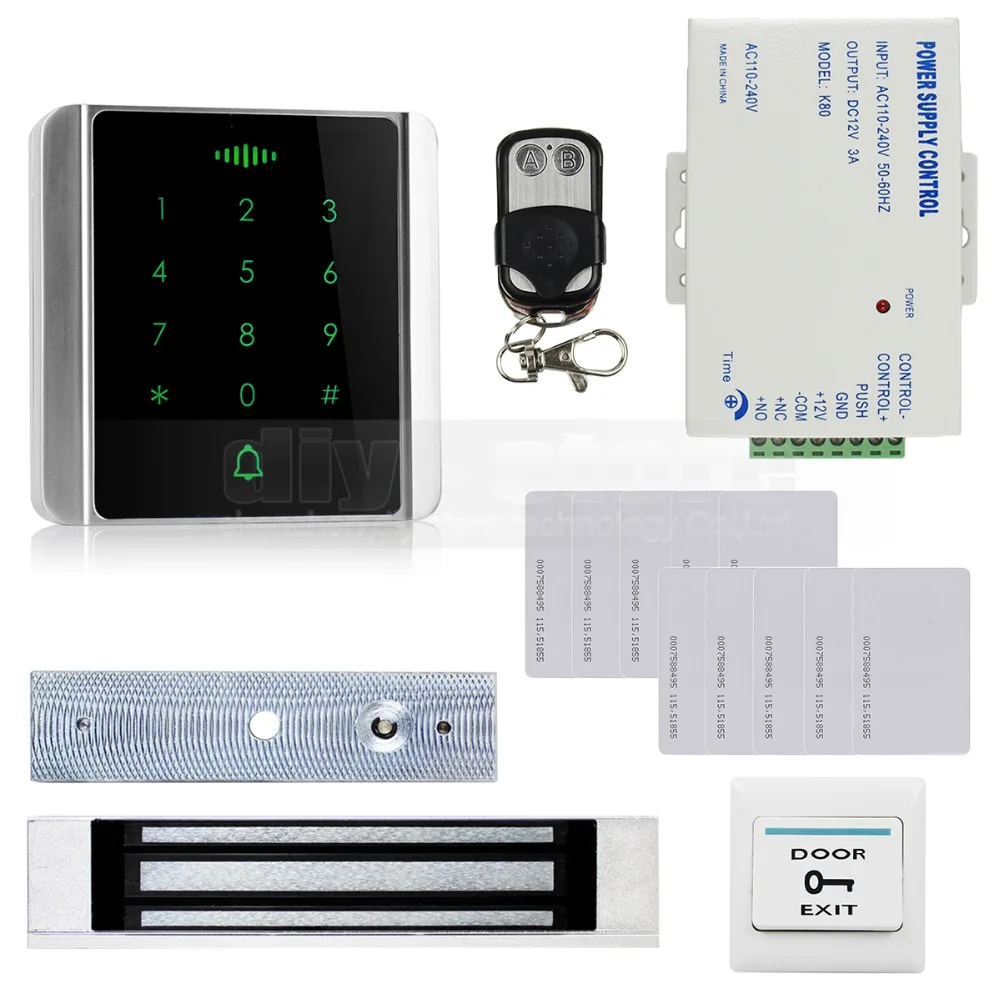 DIYSECUR 125 кГц RFID считыватель Пароль Клавиатура + магнитный замок + пульт дистанционного Управление дверца Управление безопасности Системы