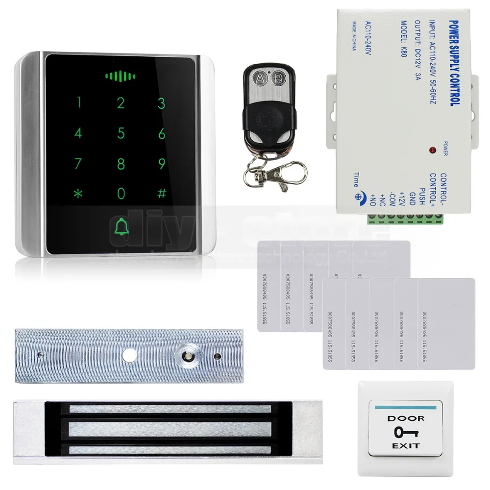 DIYSECUR 125KHz RFID Reader Password Keypad + Lock + Remote