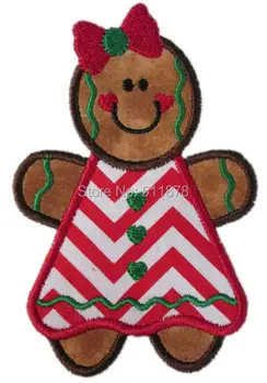 

6.7" Chritsmas Santa Gingerbread Man Boy Girl LARGE APPLIQUE CARTOON TV MOVIE Iron On Patch dress TRANSFER MOTIF Felt Badge