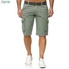 Jaycosin мужские летние спортивные повседневные Прямые шорты с поясом, модные однотонные штаны с карманами, штаны средней плотности, Pantalones Cortos Rectos