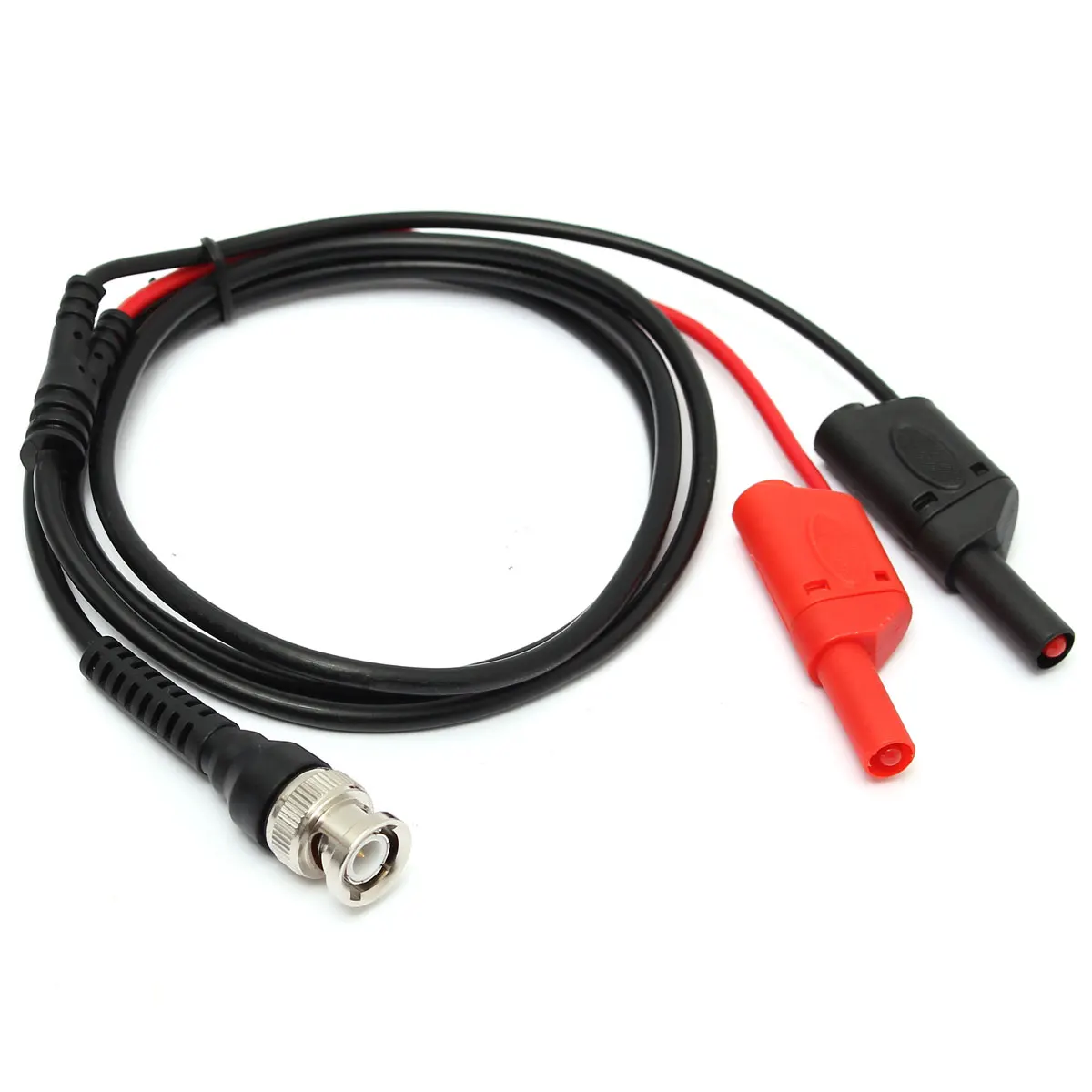 

New BNC Q9 To Dual 4mm Stackable Shrouded Banana Plug with Test Leads Probe Cable 120CM