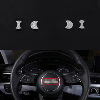 

Silver Gold Diamond Style Steering Wheel Center Logo Cover Trim For Audi A4 B9 2017 & A5 2018 & A3 2017