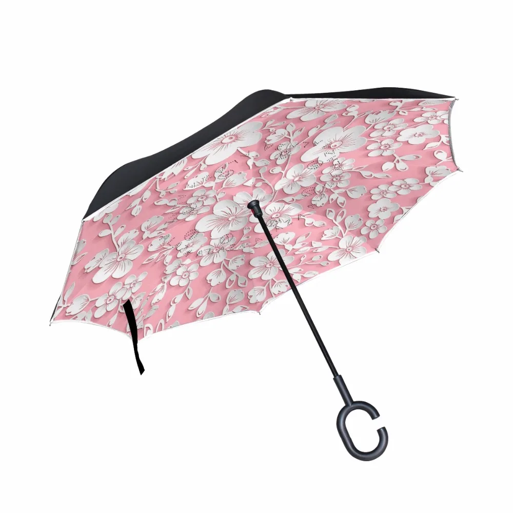 Umbrella Double Layer Pongee Fabric Adults Umbrellas Handle Car Umbrella Windproof Waterproof Useful,Coloured