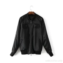 Men And Women Autumn Fashion Basic Military Black Bomber Coat Baseball Jacket Pilot Windbreaker Cardigan Embroidery Overcoat
