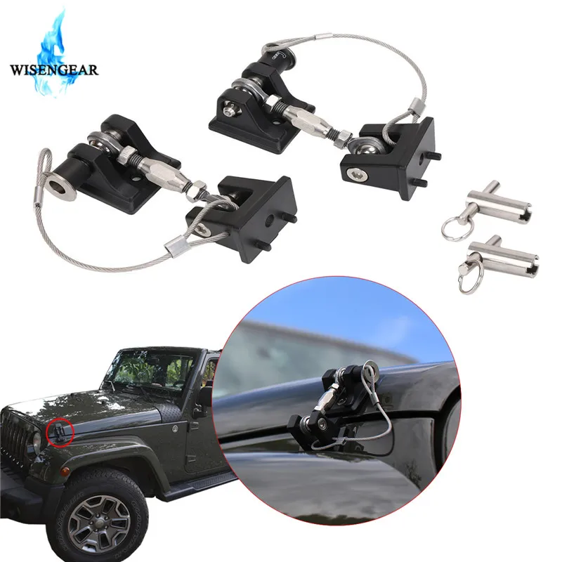 WISENGEAR Автомобильный Замок с защелкой для Jeep Wrangler JK Unlimited Rubicon Sahara 2007- Противоугонный стальной замок в сборе