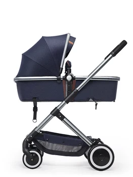 

High landscape stroller stroller ultra light portable can sit reclining folding aluminum body four wheel wear shock absorber