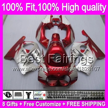 

FairingRed silver For HONDA Injection CBR250RR MC22 90-99 CBR 250RR 17B3 CBR250 RR Red 90 91 92 93 94 95 96 97 98 99 +decal