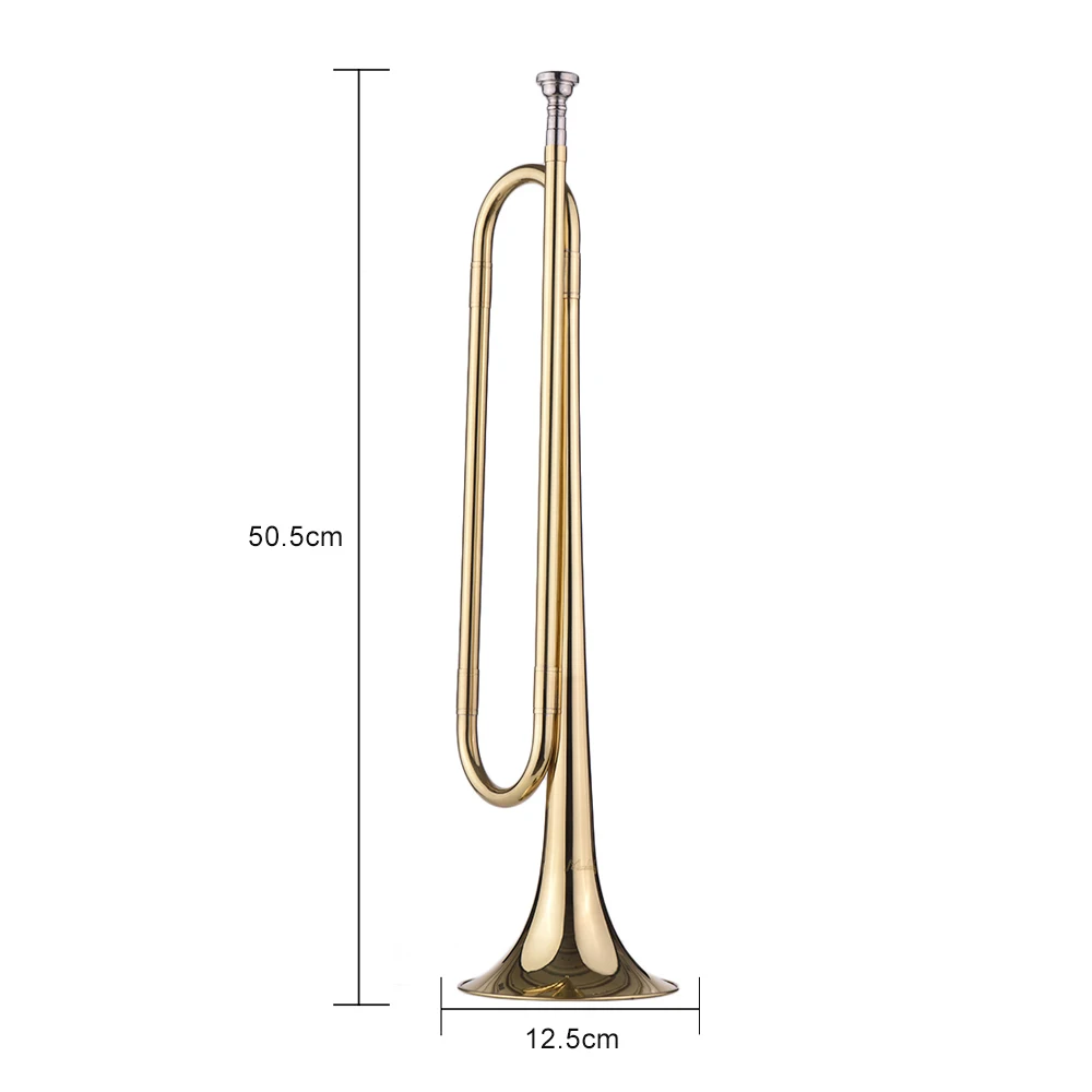 Muslady B плоский Стеклярус звонок Труба латунный материал с мундштуком для школы группа кавалерия Начинающий военный оркестр