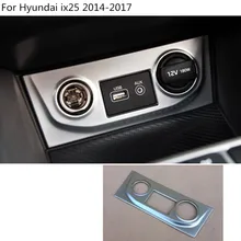 Car ABS chrome control Socket Charge cigarette smoke lighter switch frame Stick trim part For Hyundai IX25 2014 2015 2016 2017