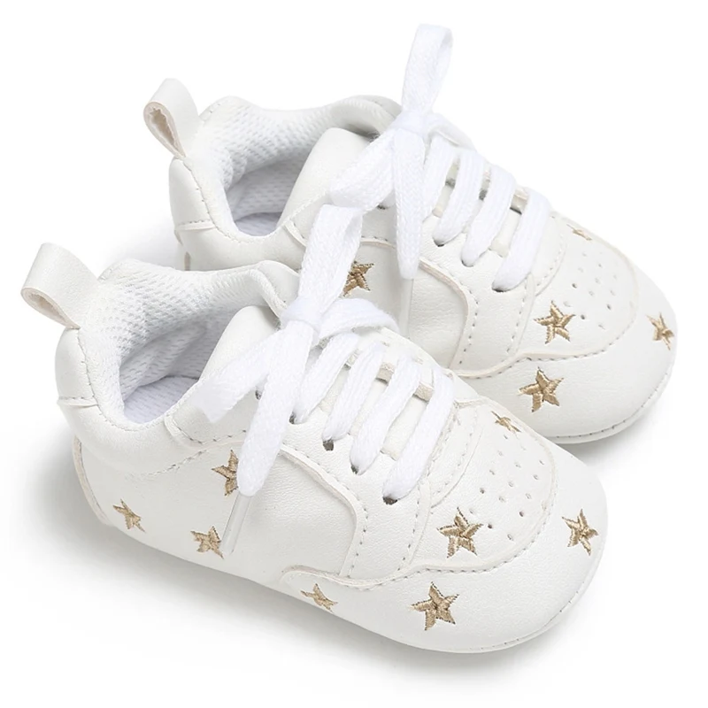 0-18 м Детские модели мягкая подошва обувь для маленьких мальчиков и девочек малышей кроватки обувь Новые Повседневное - Цвет: Gold Star