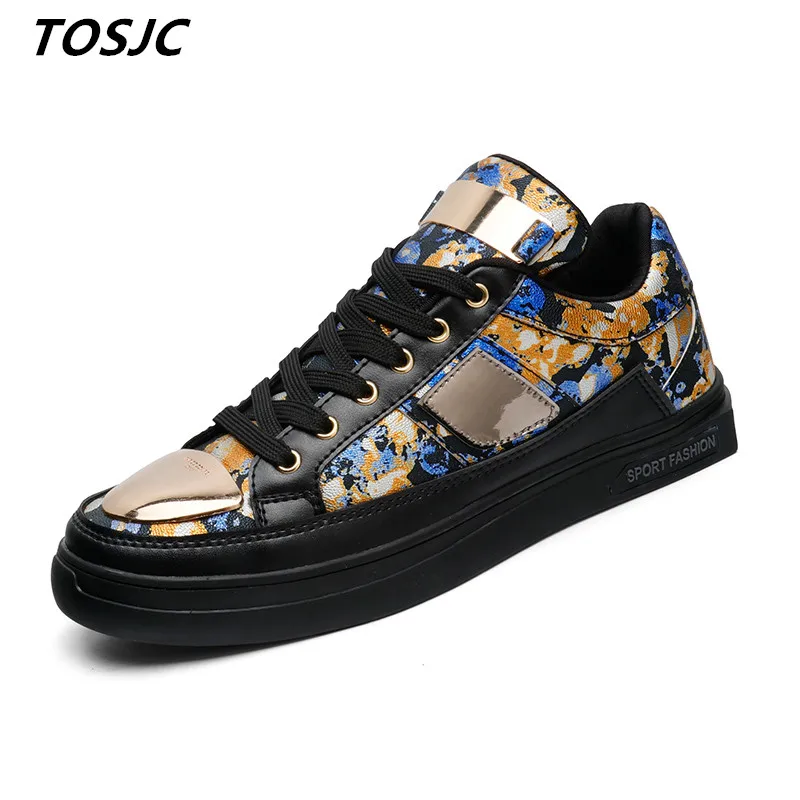 

TOSJC Man Fashion Outdoor Casual Sneaker Lace Up Vulcanized shoesMale Shoes Print Zapatos Hombre Teenage Shoes