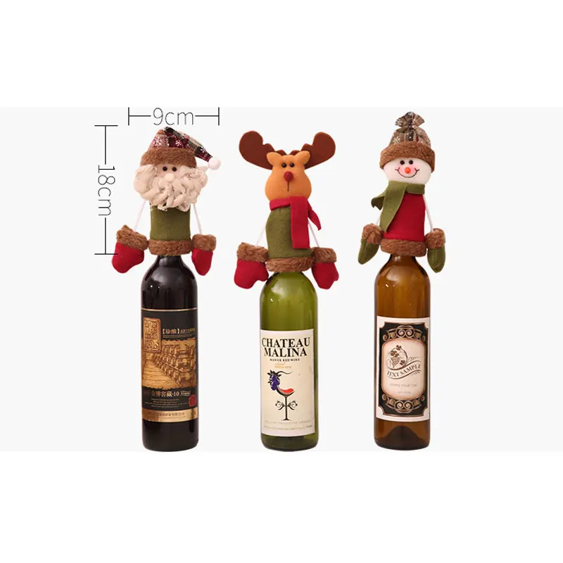 Lovely Santa Claus Hat and Scarf Wine Bottle Cover Christmas Gift Wrapping