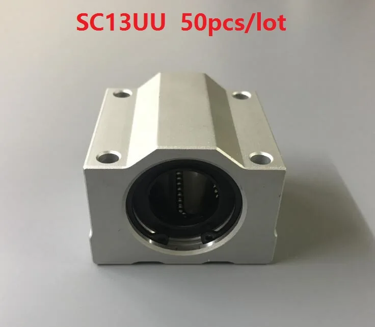 

50pcs/lot SC13UU SCS13UU 13mm bearing linear case unit linear guide shaft linear blocks for CNC router 3D printer linear guide