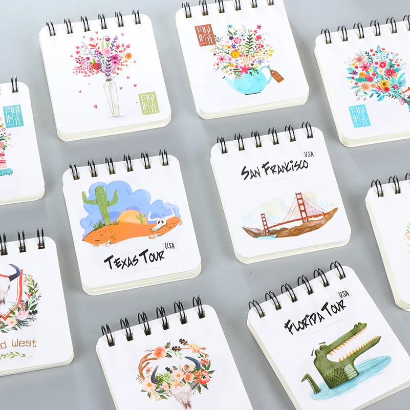 Kawaii пустой Бумага спиральная катушка Sketchbook Тетрадь Дневник Журнал Блокнот Книга