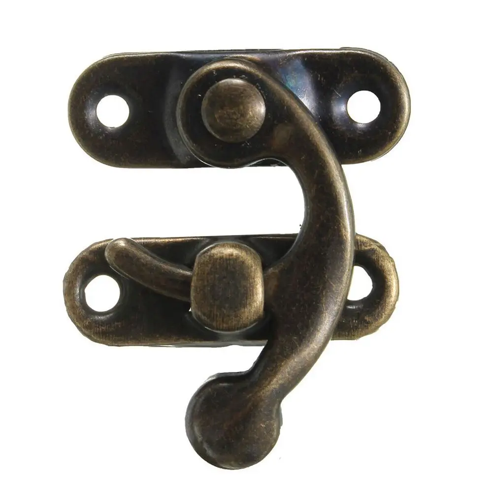 Поворотный крюк застежка металлические антикварные латунные украшения коробка защелка брелок с заклепками