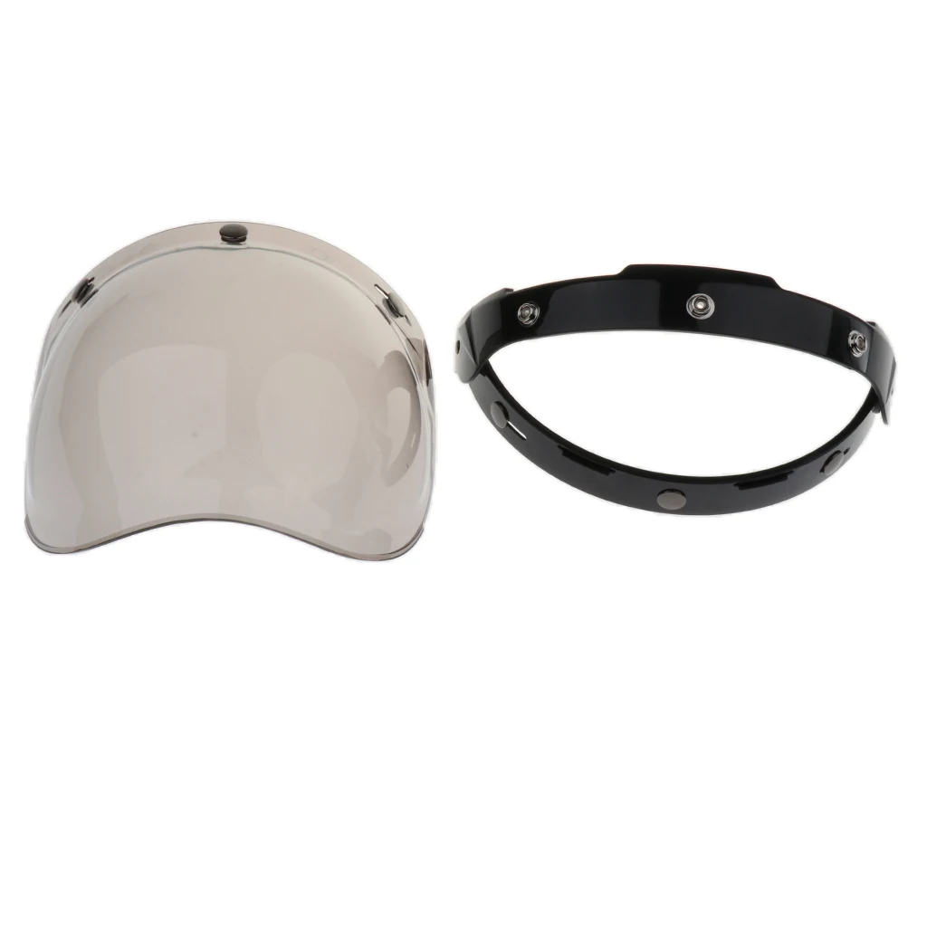 Universal Bubble 3-Snap Motorcycle Helmet Visor Flip Up Face Shield Lens Plain Adjust Height Flip Up Design