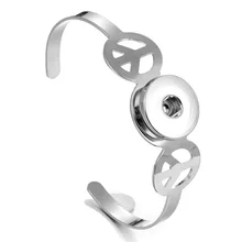 Оснастки высокого качества Горячая Круглый браслет с застежкой и браслеты Подвески Металлические браслеты для женщин Fit 18 мм DIY Кнопка