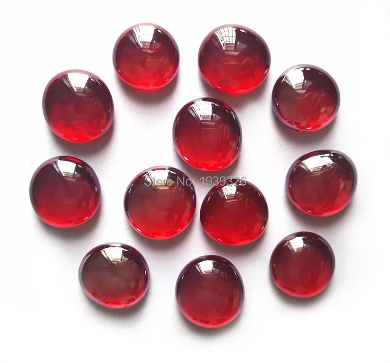 Red Crystal Glass Marbles 80 Pcs Pebble Stones For Vase Fish Tank