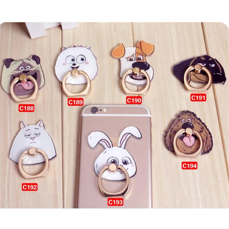 Smartphone Stand Holder Phone for Iphone Xiaomi Acrylic Reusable All Smart 2018 Real Animals for Cat Dog Finger Ring
