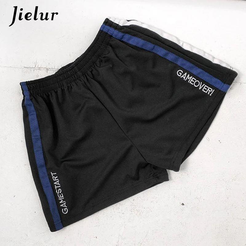 Jielur полосатые шорты с вышивкой и эластичным поясом Свободные M XXL Женские летние
