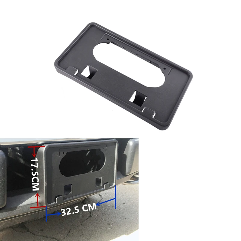 Set Front Bumper Guards Pads Car License Plate Bracket For Ford F150 09-14 License Plate Holder Mounting Bracket Black (25)