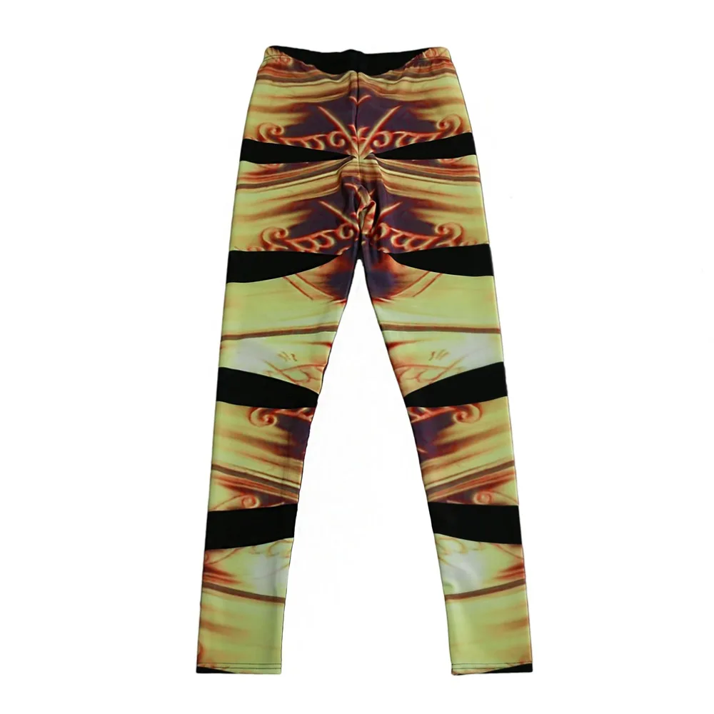 Эластичные Повседневные штаны для мужчин 3D цифровая печать золотой объемный узор Для женщин Леггинсы для женщин 7 размеров Фитнес Костюмы