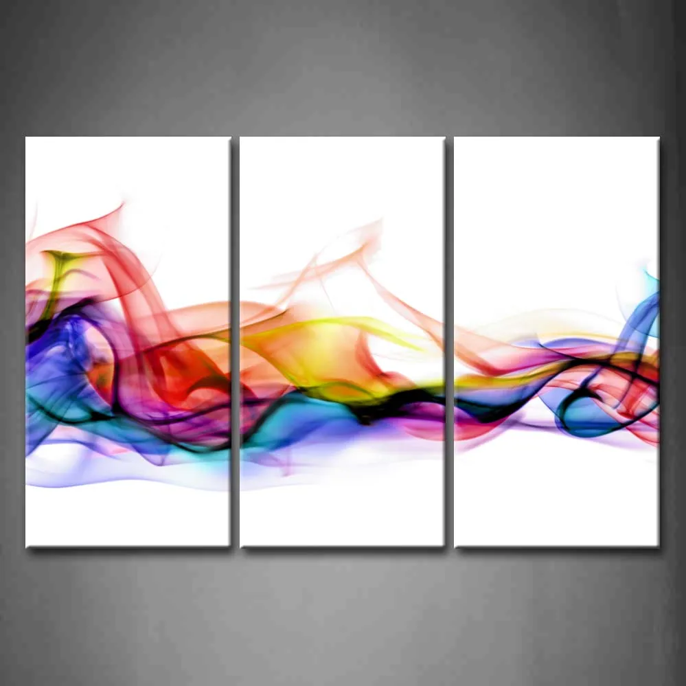 

Framed Wall Art Picture Abstract Smoke Canvas Print Artwork Abstract Modern Posters With Wooden Frames For Living Room