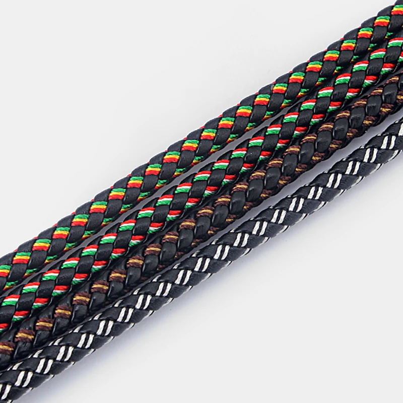 

1meter High Quality 5mm Round Leather PU Silk Braid Leather Cord for Bracelet&Bangle Necklace Jewelry Making Rope Accessories