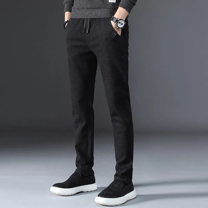 

2019 Spring Autumn Men Business Pants Stretch Slim Fit Mens Trousers Casual Straight Black Pants Men High Quality Pans Hombre