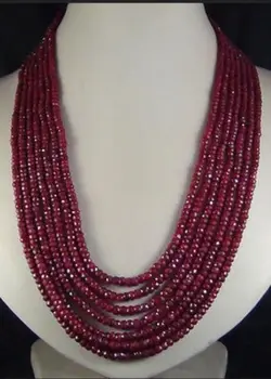 

HOT Sell* AAA 7ROW NEW 2x4mm NATURAL FACETED BEADS NECKLACE