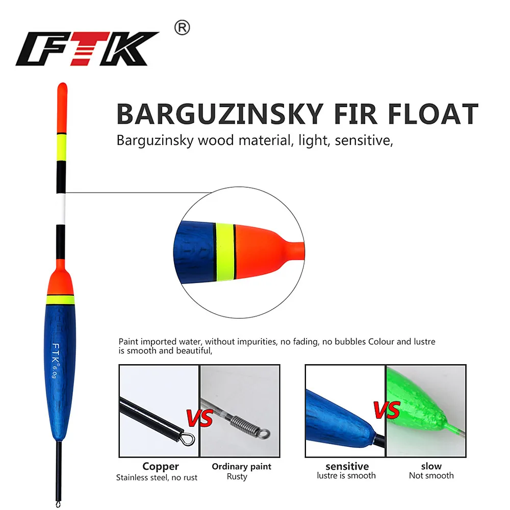 FTK Barguzinsky Fir 10 шт./лот смешанный размер цветной буй дрифтерная трубка Articulos De Pesca