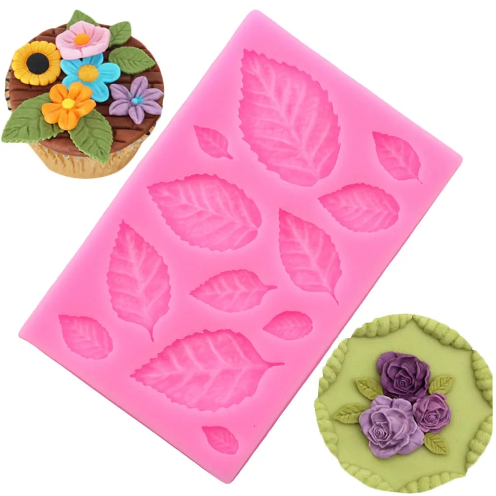 

Sugarcraft Leaves Silicone Mold Candy Polymer Clay Fondant Mould Cake Decorationg Tool Flower Making GumPaste Rose Leaf Molds