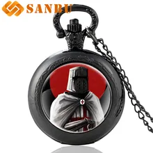 Новая мода тамплиера карманные часы Винтаж Для мужчин женский, черный кулон Цепочки и ожерелья антикварные ювелирные изделия