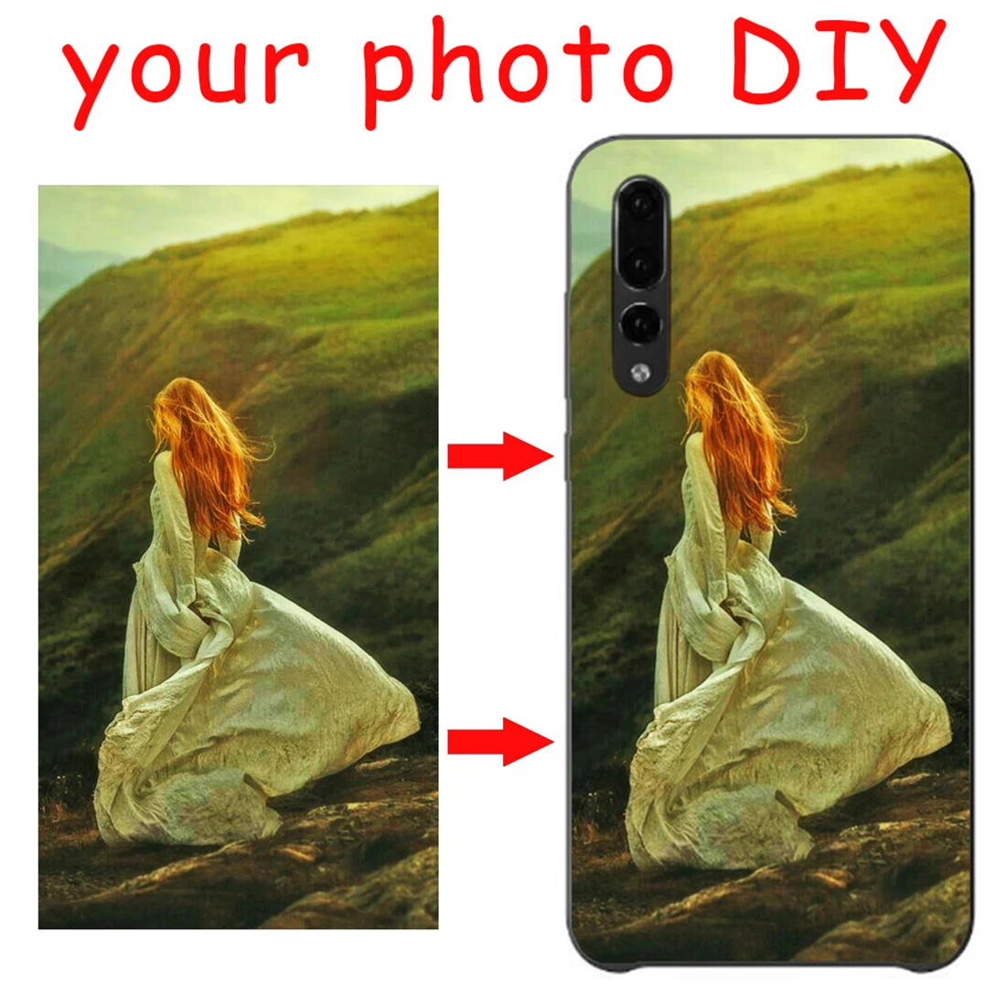 

DK Customized DIY Printed pattern new Phone Black Sotf TPU Cover Case for Huawei p20 p10 p8 p9 lite series DIY painting PC cases