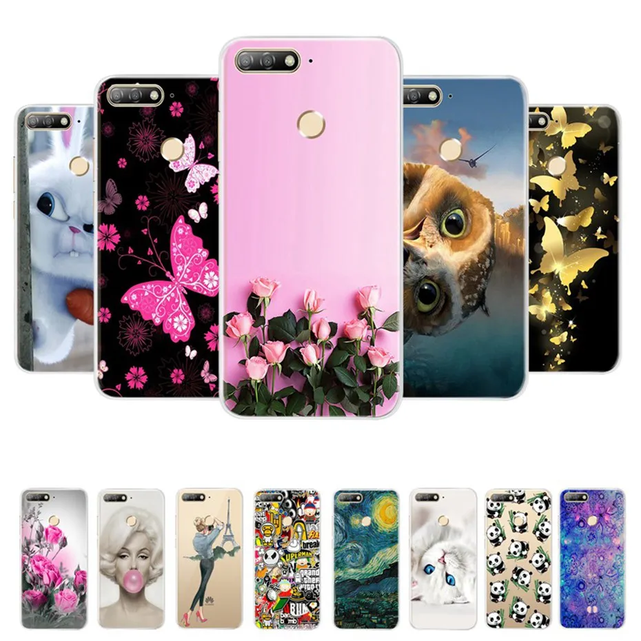 

for Honor 7A Pro Cases on for Fundas Huawei Honor 7A Pro Case for Coque Huawei Y6 Prime 2018 case cover silicone phone bumper
