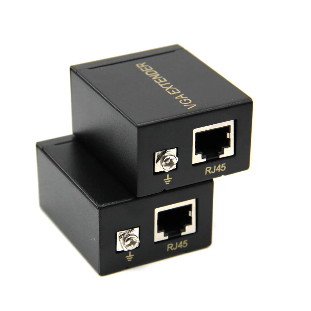60 м Один RJ45 Cat 5e/6 сетевой кабель до VGA удлинитель сигнала ретранслятор адаптер