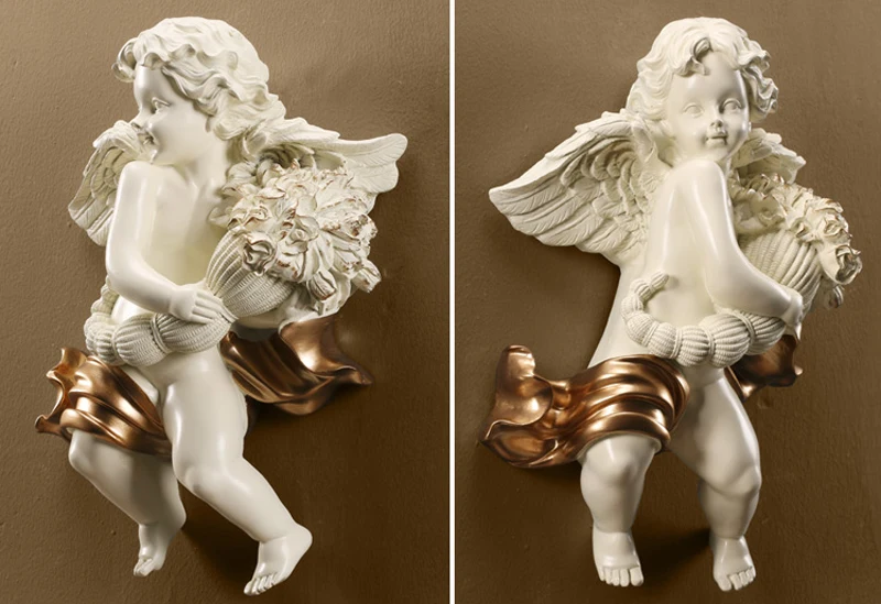 3D Настенный Ангел Европейская смола ангел скульптура Гостиная Прихожая Украшение дома искусство
