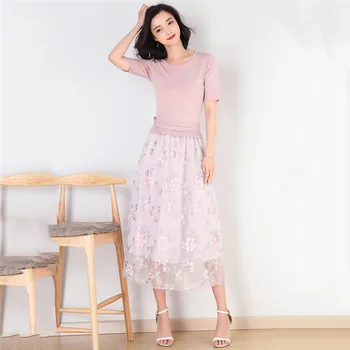 

Dress Women Pink Knitted Mesh Stitching Dresses 2019 New Autumn Winter Korean Fashion Sexy Bare Back Print Dress Vestidos LR277