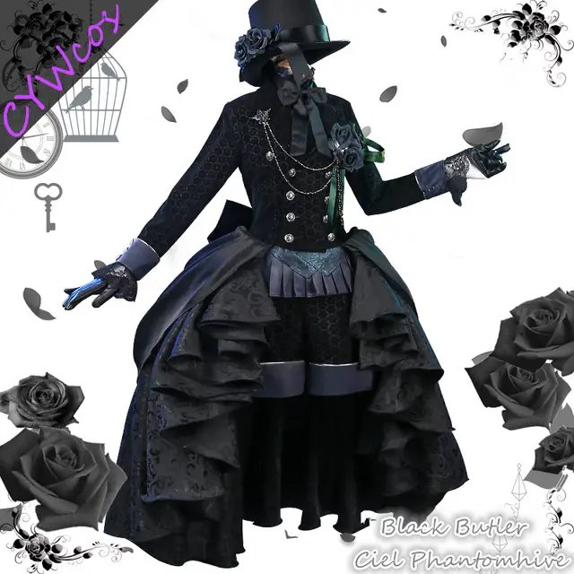 Anime Black Butler Ciel Phantomhive Comic Cosplay Costumes Black