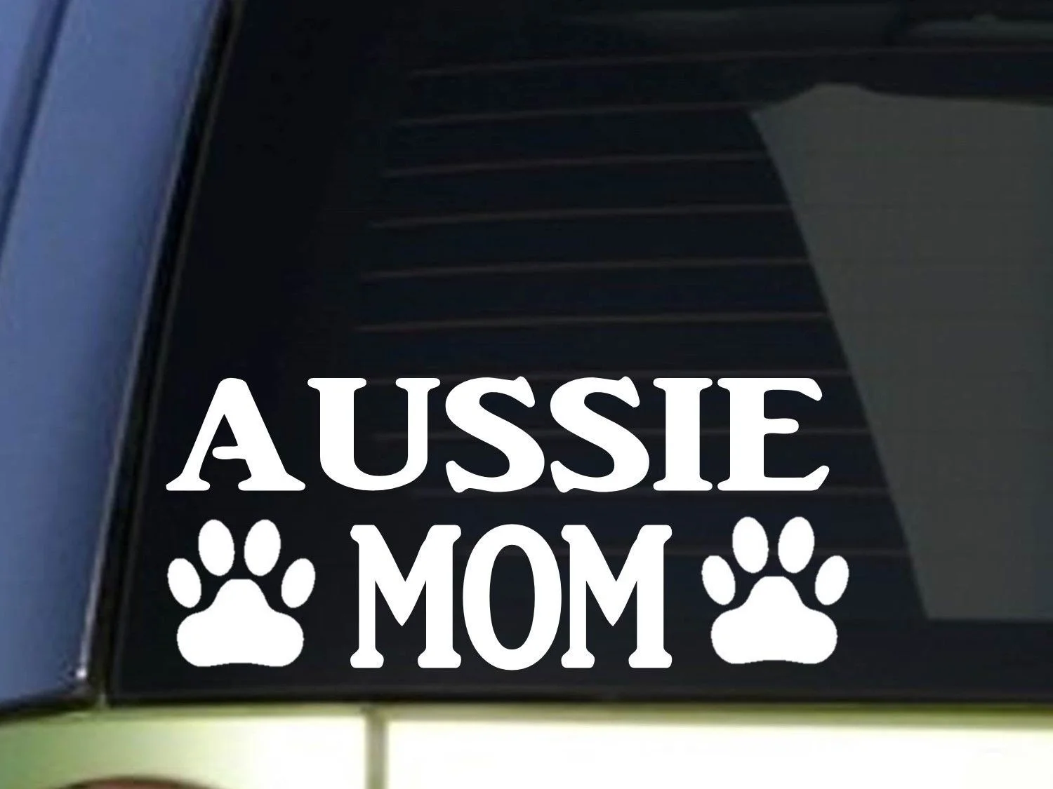 

Aussie Mom sticker 8.5 inch wide vinyl australian shepherdl training window Sticker