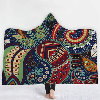 

Chromatic planting Blanket with hat keep Warm soft comfortable Fresco art sense Good quality Decorative pattern blanket