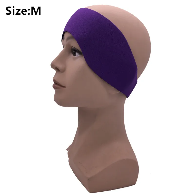 Прямая Детский Взрослый купальный головной убор для плавания защита ушей Гидрокостюм из неопрена головная повязка - Цвет: Purple M