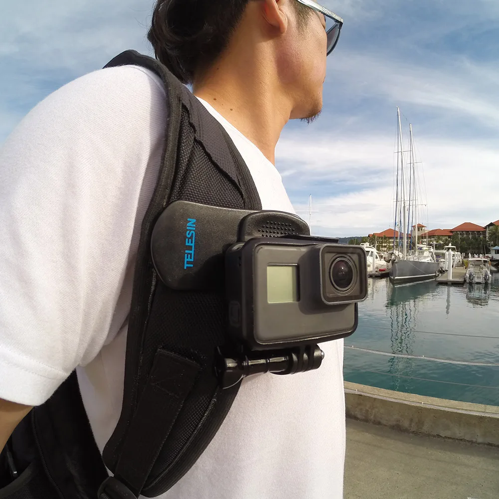 TELESIN зажим для рюкзака 360 Поворотный Зажим для крепления быстрого крепления на шляпу для GoPro Hero 8 7 6 5 для Xiaomi Yi Osmo Action