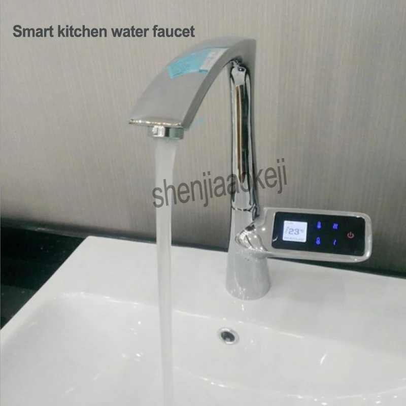 100-240 в умный кухонный кран с одним отверстием и ЖК-дисплеем с сенсорным экраном Термостатические Смесители для ванной комнаты цифровой водопроводный кран 1 шт