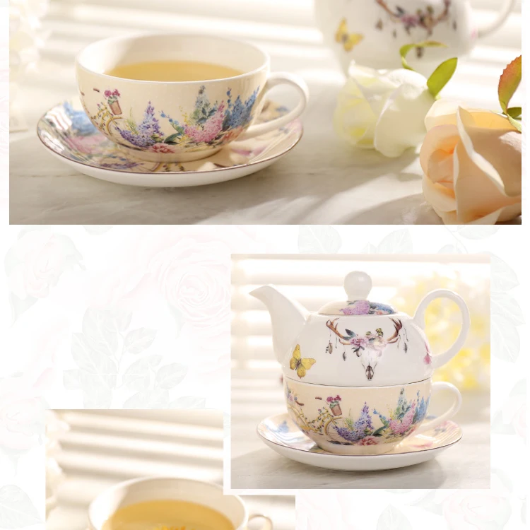 Wourmth Европейский чайный набор керамический портативный один чайник и одна чашка китайский чайный набор кунг-фу с фильтром офисная Личная чайная чашка