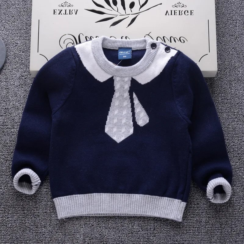 

Knitted Toddler Boys Sweater 2018 Casual Winter Thicken Pullover for Boys Kids Clothes 1-5Y Infant Girls Sweaters Children Top