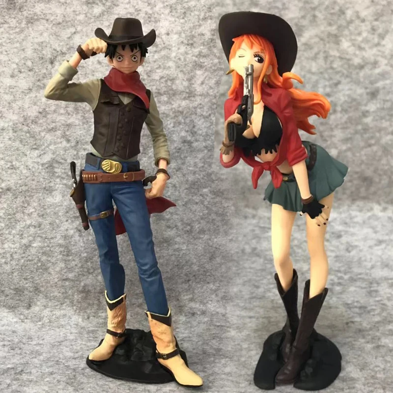 

8" One Piece Anime Luffy & Nami Cowboy Treasure Cruise World Journey ver. Boxed 20cm PVC Action Figure Model Doll Toys Gift
