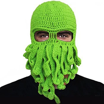 

7PCS / LOT SINGYOU Unisex Handmade Crochet Funny Tentacle Octopus Cap Men Women Knitted Windproof Mask Cap Halloween Gift Hats